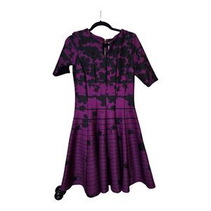 JULIAN‎ TAYLOR Fit & Flare V-Neck Floral Scuba Dress - Size 8